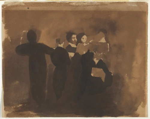 A Choral Group of Five by Eugène Delacroix, drawing, 1840