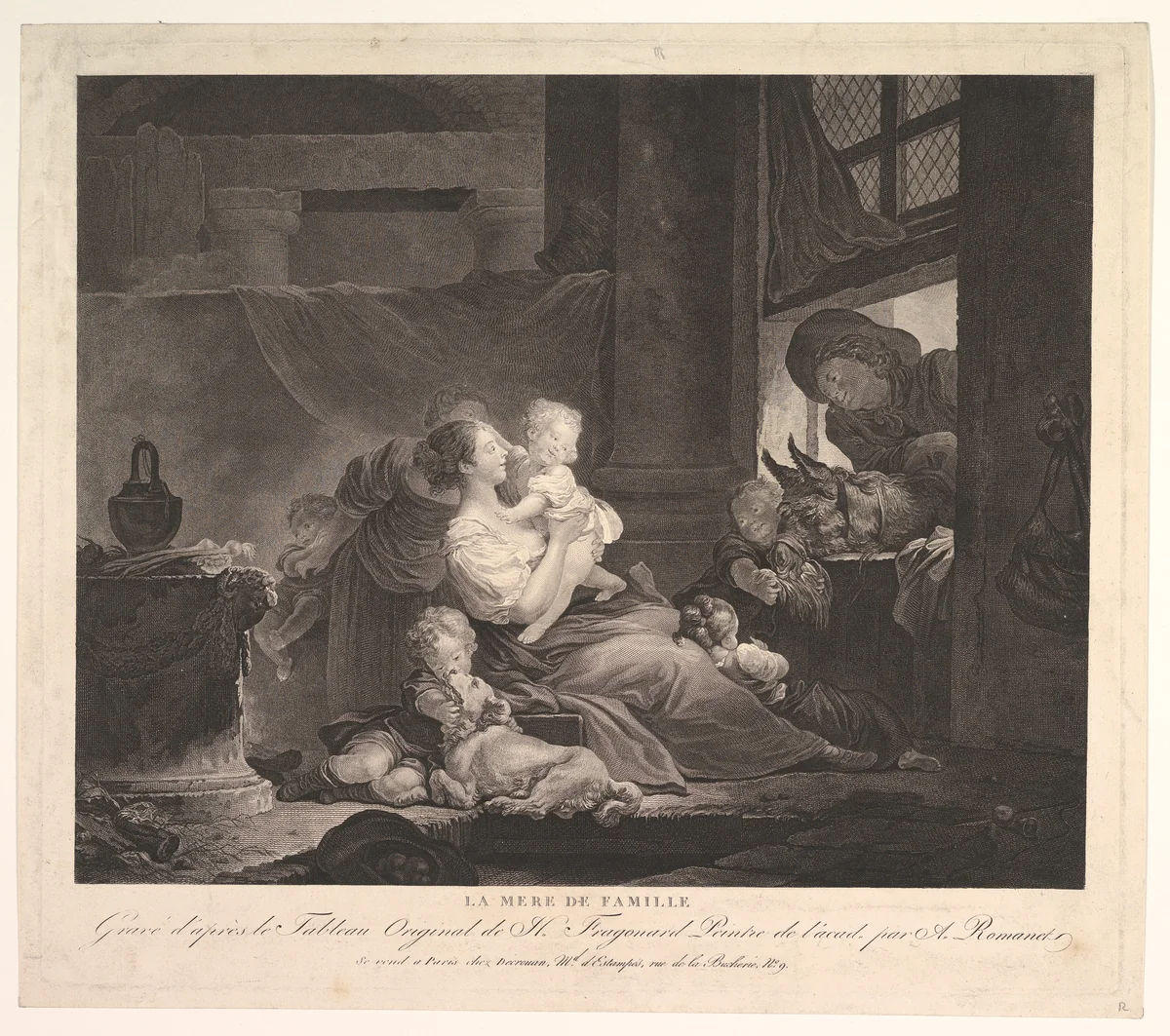 La Mere de Famille by Jean Honoré Fragonard, print, 1760-1820