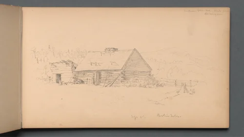 Sketchbook, page 14: "Berlin Falls September 2nd" by Sanford Robinson Gifford, book, 1859