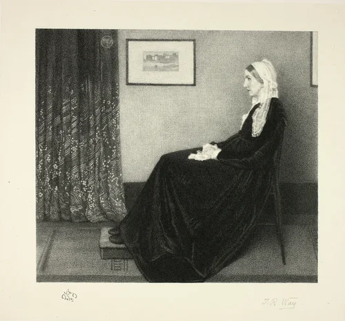 Arrangement in Grey and Black: Portrait of the Artist's Mother, after Whistler by Thomas Robert Way, print, 1892