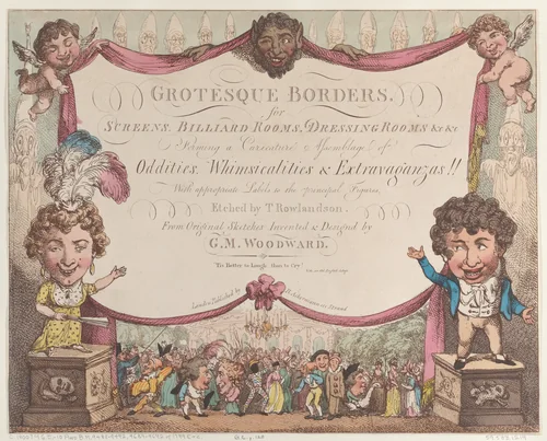 Grotesque Borders for Screens, Billiard Rooms, Dressing Rooms, &c &c by Thomas Rowlandson, print, 1799-1800