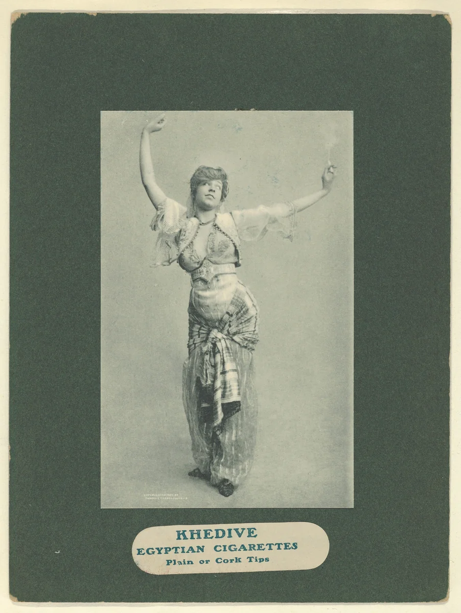 Plate 5, from Little Egypt Actresses series (T2), issued by Monopole Tobacco Works to promote Khedive Egyptian Cigarettes by Monopole Tobacco Works, print, 1902
