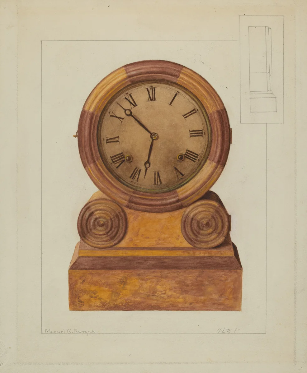 Shelf Clock by Manuel G. Runyan, index of american design, 1937