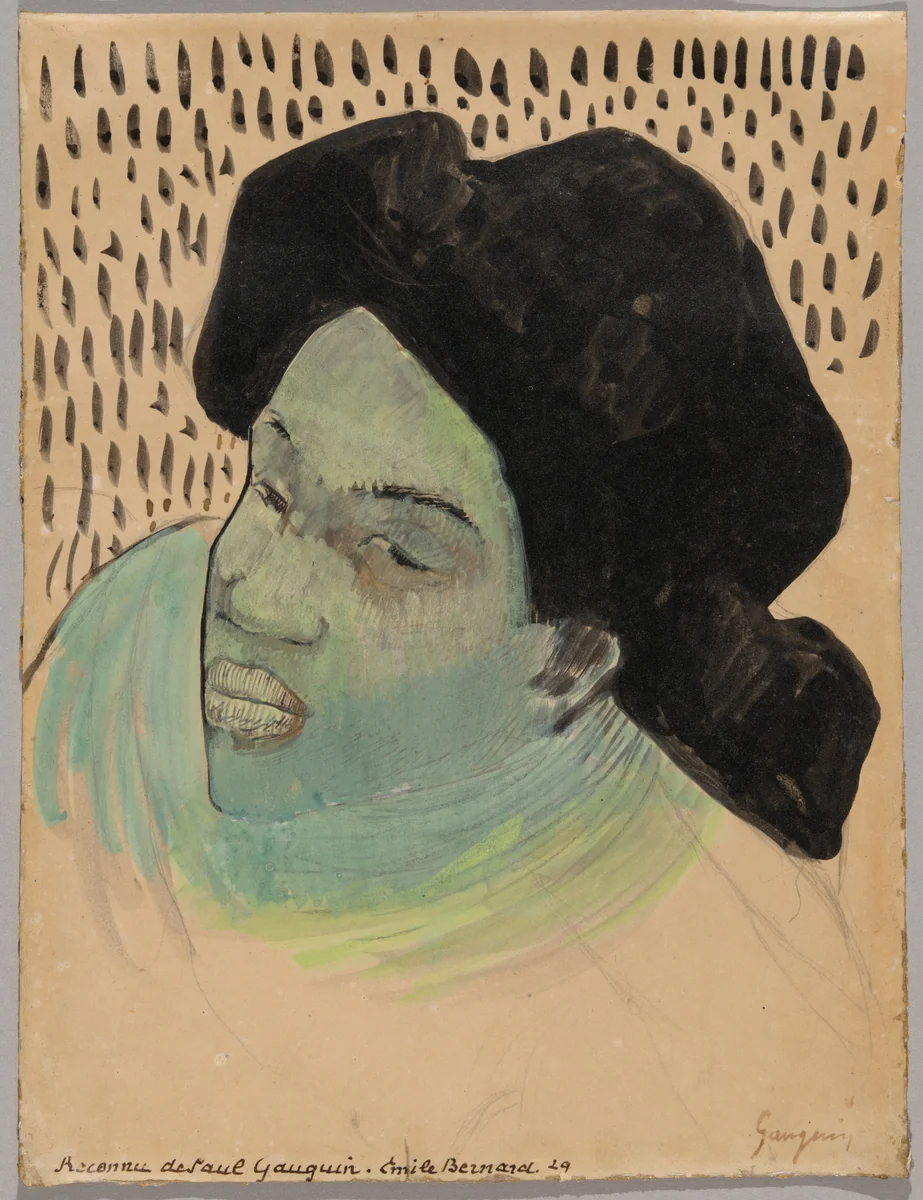 Head of a Tahitian Woman by Paul Gauguin, print, 1891-1893