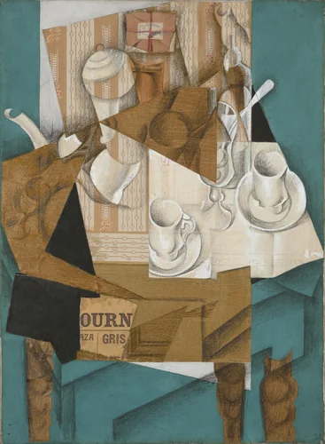 Breakfast (Le Petit déjeuner) by Juan Gris, drawing, 1914