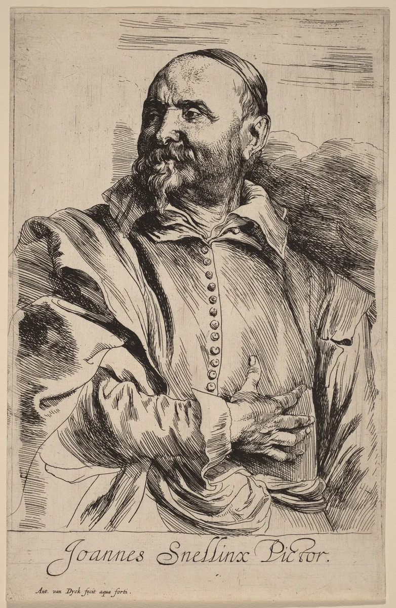 Jan Snellinx by Anthony van Dyck, print, 1626-1641