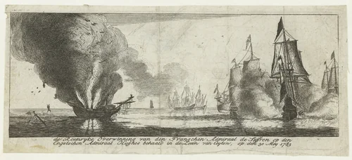 Zeeslag by Reinier Nooms, print, 1651-1652