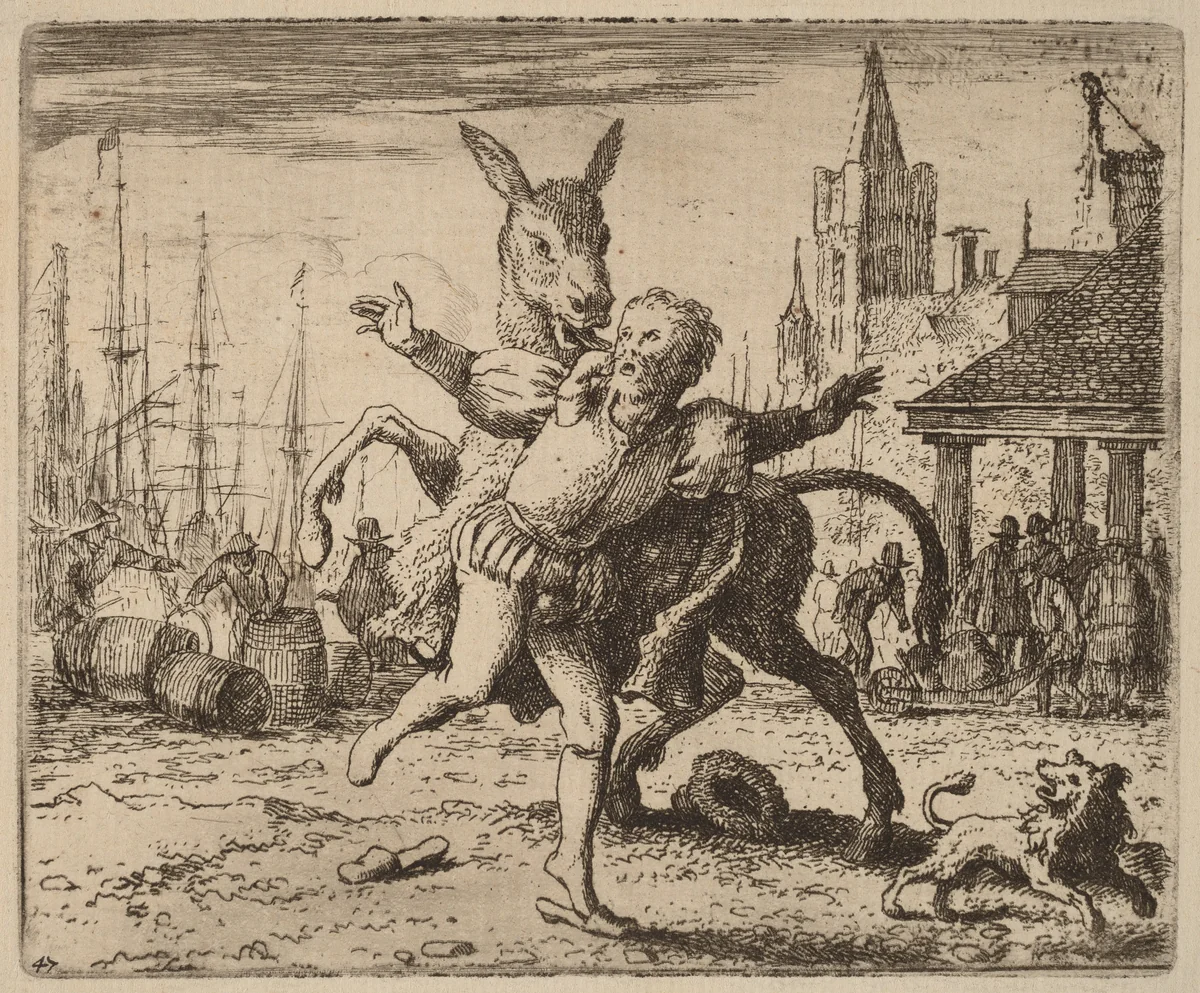 The Ass and the Hound by Allart van Everdingen, print, 1645-1656
