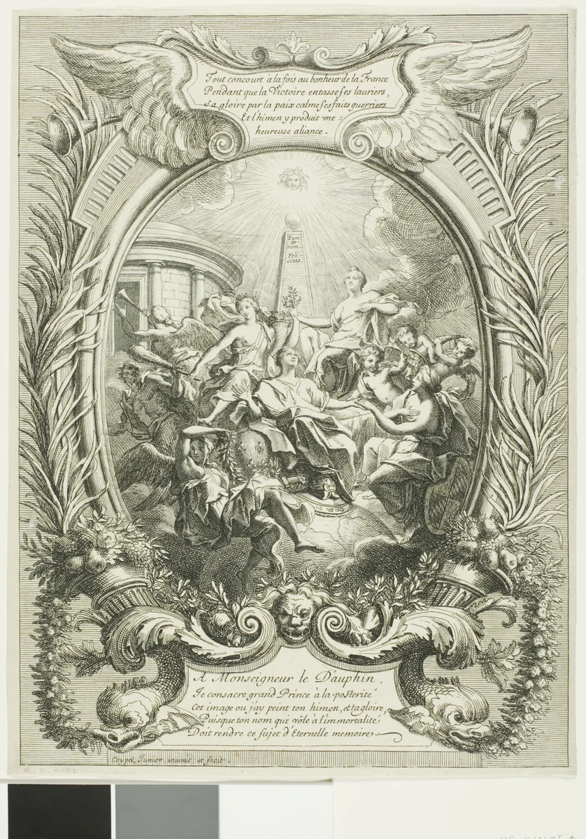 Allegory of the Glory of the Dauphin by Antoine Coypel, print, 1680