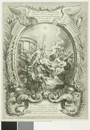 Allegory of the Glory of the Dauphin by Antoine Coypel, print, 1680