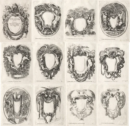 New Model for a Cartouche by Stefano della Bella, print, 1647