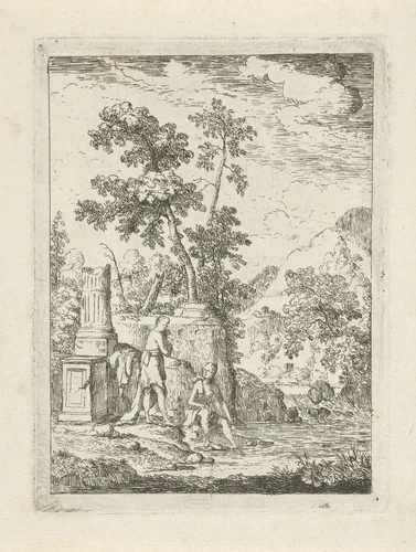 Badende meisjes by Simon Klapmuts, print, 1768