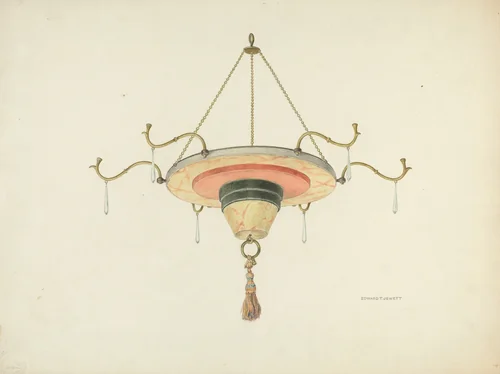 Chandelier by Edward Jewett, index of american design, 1939