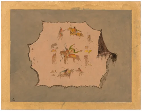 Facsimile of a Pawnee Doctor's Robe with Fantastic Professional Designs by George Catlin, painting, 1861-1869