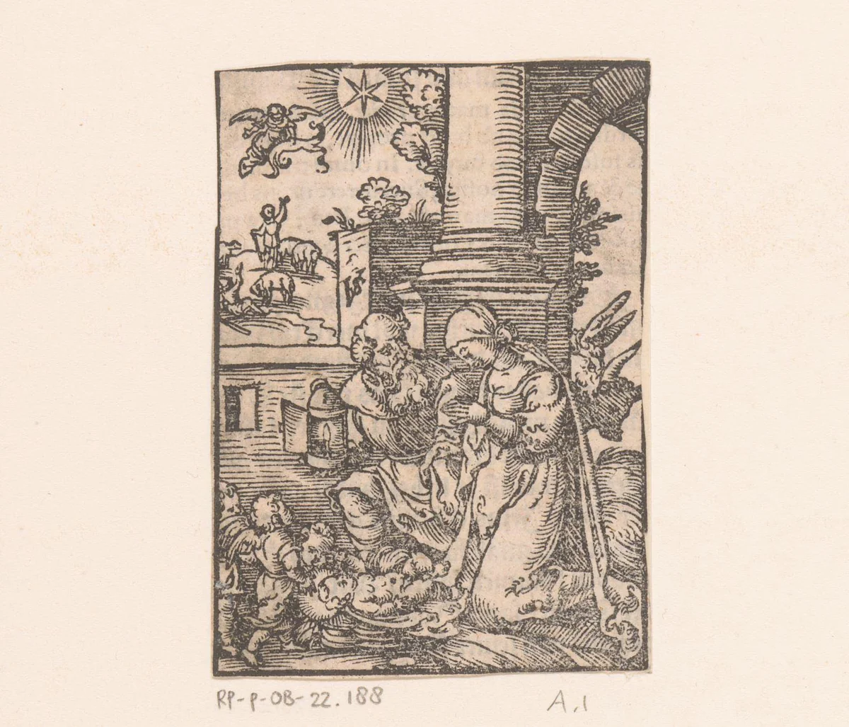 Geboorte van Christus by Unknown, print, 1558