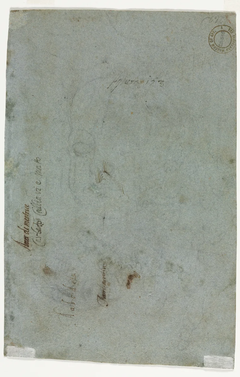 Sketch of a Child's Head (verso) by Carletto Caliari, drawing, 1581-1591