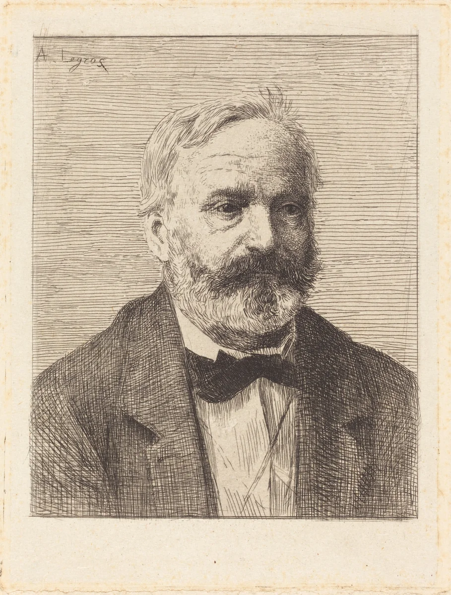 Victor Hugo, 1st plate by Alphonse Legros, print, 1837-1911