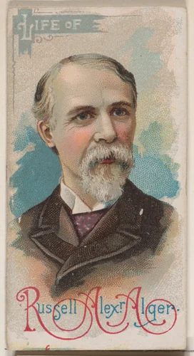 Life of Russell Alexander Alger, from the Histories of Poor Boys and Famous People series of booklets (N79) for Duke brand cigarettes by W. Duke, Sons & Co., print, 1888