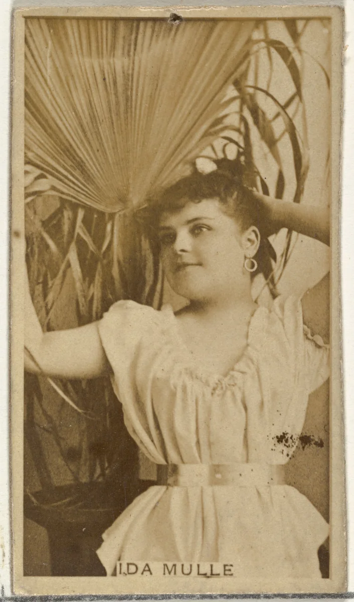 Ida Mulle, from the Actors and Actresses series (N145-8) issued by Duke Sons & Co. to promote Duke Cigarettes by W. Duke, Sons & Co., photograph, 1890-1895