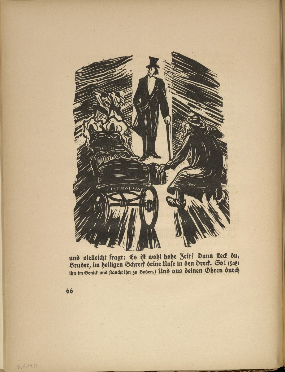 The Esteemed Master (Der hohe Herr) (in-text plate, page 66) from Der Findling (The Foundling) by Ernst Barlach, illustrated book, 1922