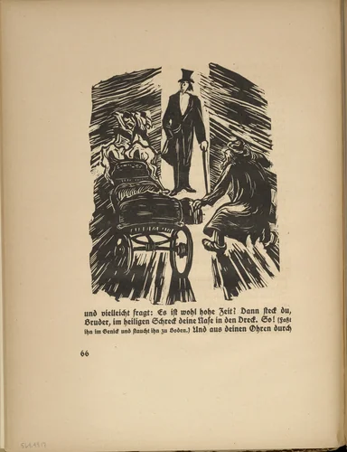 The Esteemed Master (Der hohe Herr) (in-text plate, page 66) from Der Findling (The Foundling) by Ernst Barlach, illustrated book, 1922