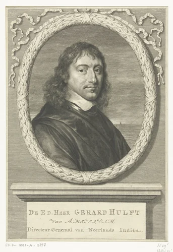 Portret van Gerard Hulft by Abraham Bloteling, print, 1656-1690