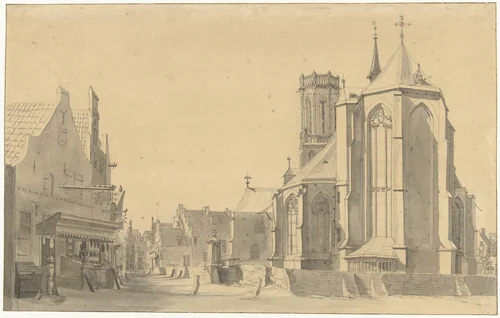 Sint-Aldegondekerk te Emmerik by Jan de Beijer, drawing, 1736