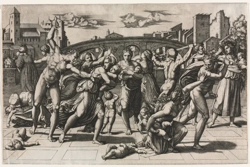 The Massacre of the Innocents (Without the Fir Tree) by Marcantonio Raimondi, print, 1506-1520