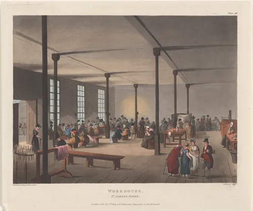 Workhouse, St. James's Parish by Thomas Rowlandson, print, 1809