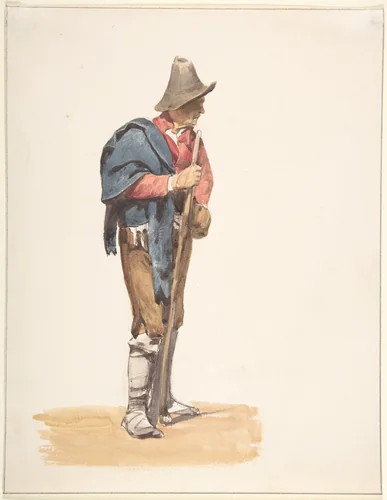 Italian Farmer by Pierre Louis Dubourcq, drawing, 1830-1873