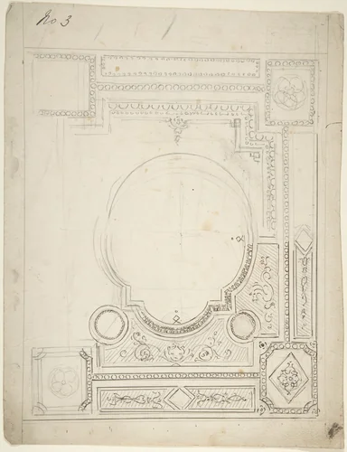 Design for Paneled Ceiling by anonymous, drawing, 1800-1900