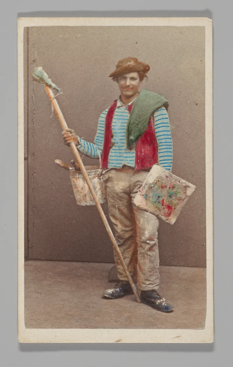 [Studio Portrait: Painter, Venice] by Carlo Ponti, photograph, 1860-1879
