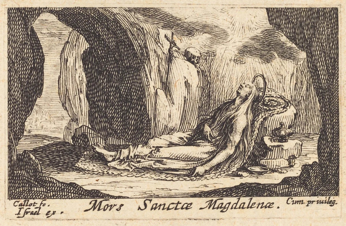 Death of the Magdalene by Jacques Callot, print, 1627-1637