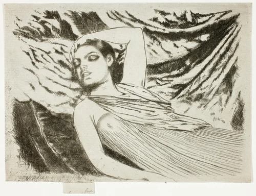 The Sleeping Model or The Sleeper by Theodore Roussel, print, 1890-1897