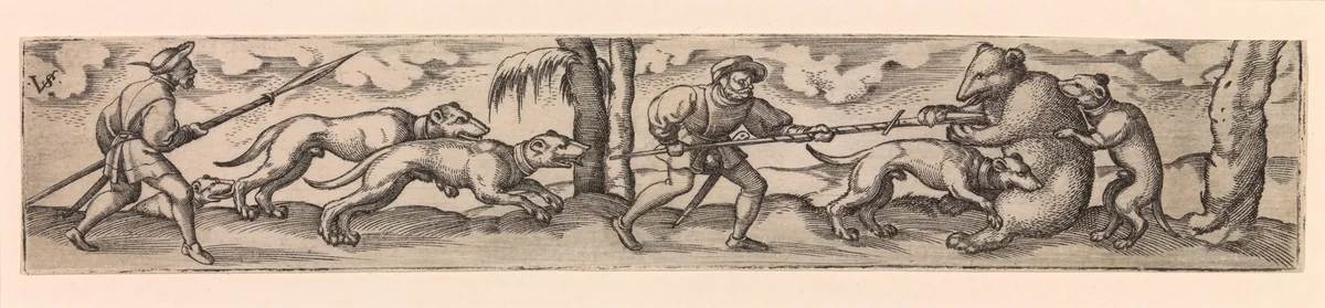 Copy of Bear Hunt by anonymous, print, 1514-1562