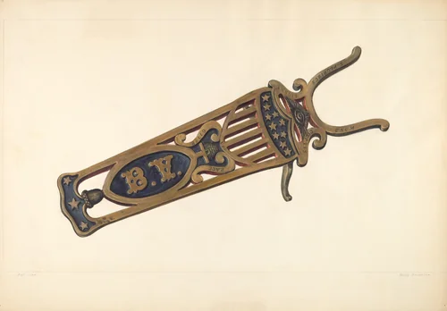 Brass Bootjack by Henry Rasmusen, index of american design, 1938