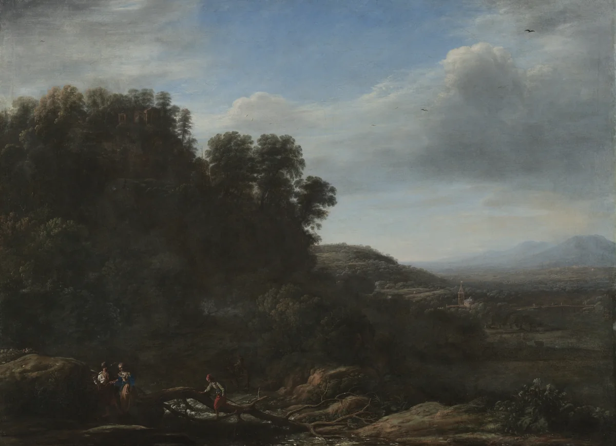 Italian Landscape by Claude Lorrain, painting, 1625-1635