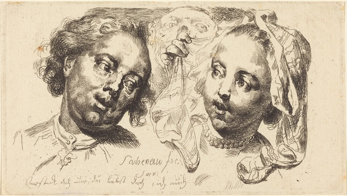 Young Woman Flirting with a Man by Johann Eleazar Schenau, portfolio, 1765