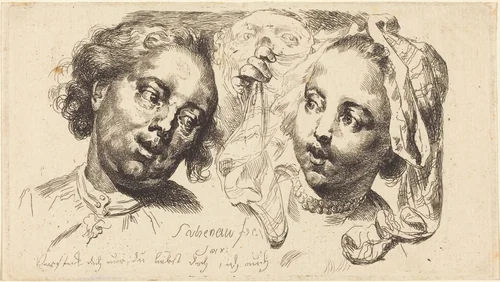 Young Woman Flirting with a Man by Johann Eleazar Schenau, portfolio, 1765