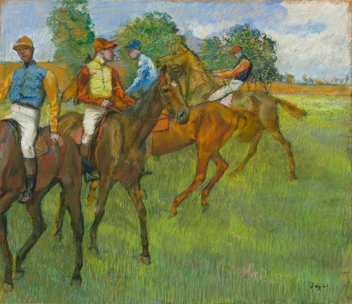 Before the Race by Edgar Degas, drawing, 1887-1889