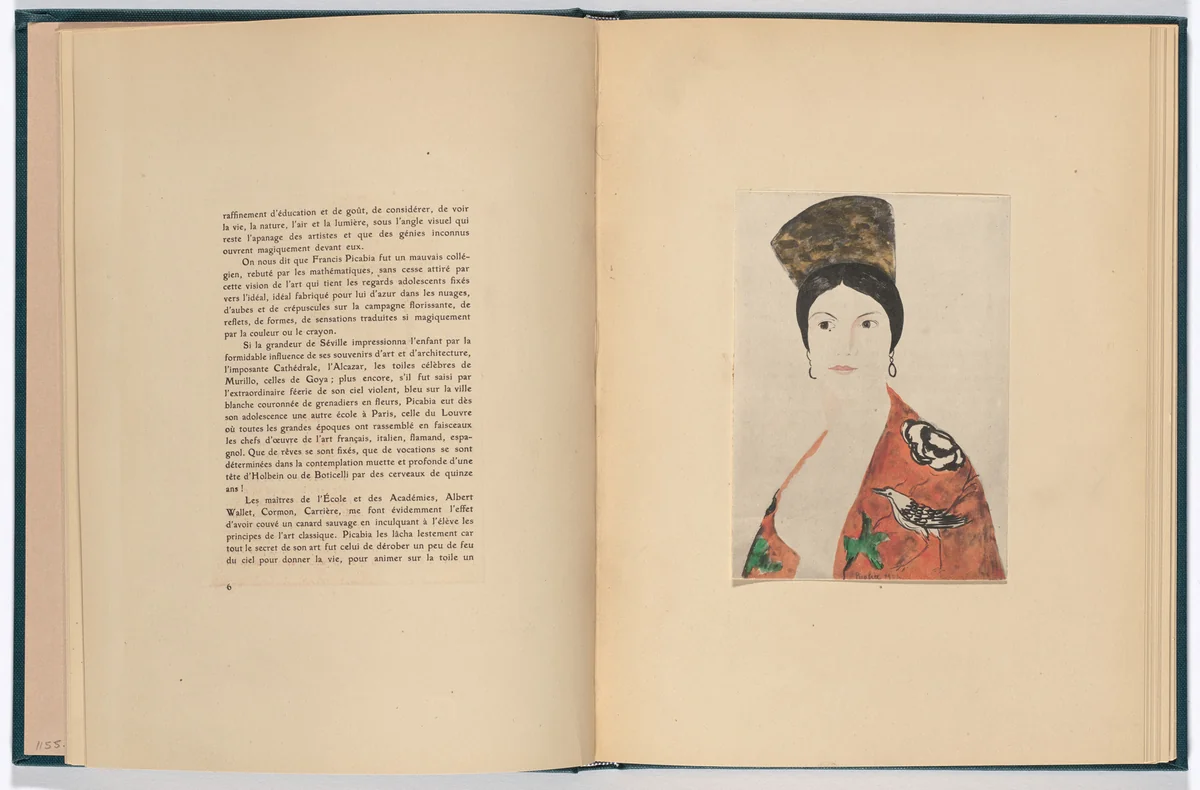 Reproduction of Espagnole (Spanish Woman) (facing page 6) from Monographie Francis Picabia (Francis Picabia Monograph) by Francis Picabia, illustrated book, 1920