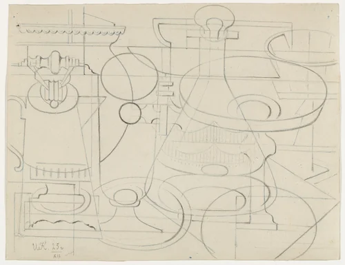 Still Life by Ivan Kliun, drawing, 1925