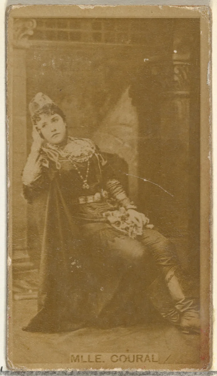 Mlle. Coural, from the Actors and Actresses series (N145-8) issued by Duke Sons & Co. to promote Duke Cigarettes by W. Duke, Sons & Co., photograph, 1890-1895