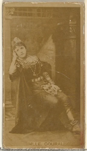 Mlle. Coural, from the Actors and Actresses series (N145-8) issued by Duke Sons & Co. to promote Duke Cigarettes by W. Duke, Sons & Co., photograph, 1890-1895
