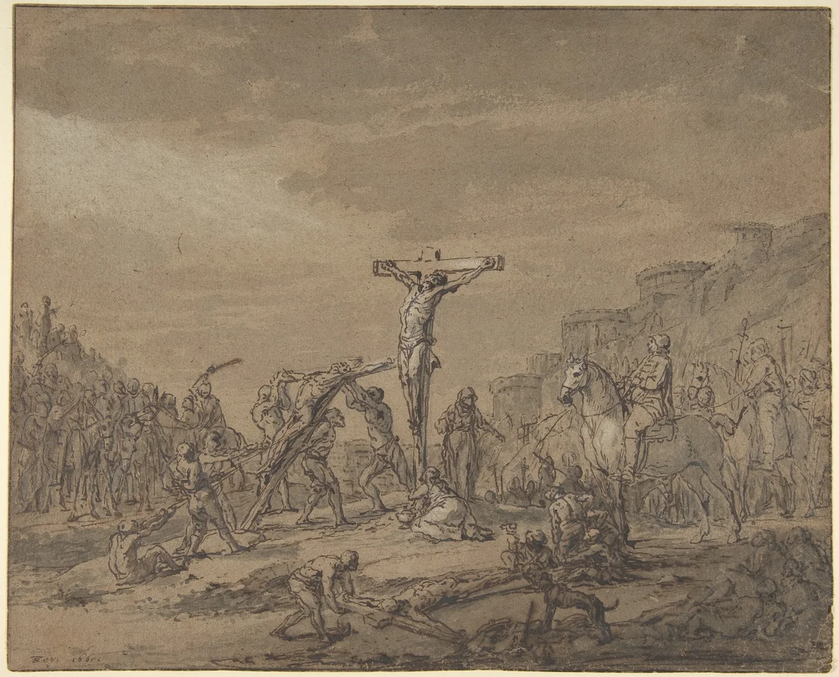 Crucifixion by Thomas de Keyser, drawing, 1665