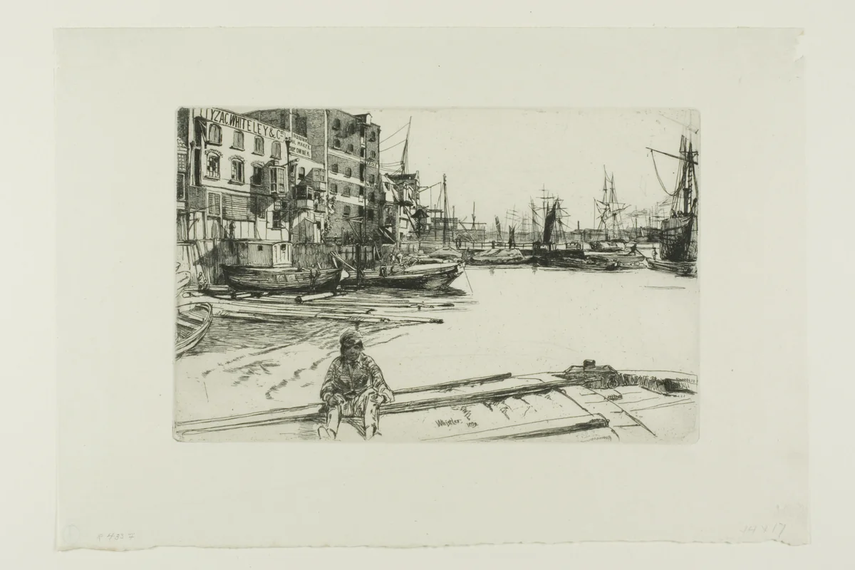 Eagle Wharf by James McNeill Whistler, print, 1859