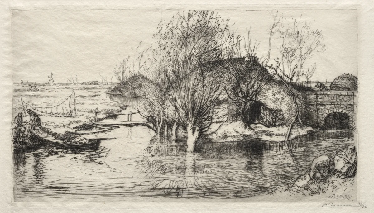 La Masure Inondée by Auguste Louis Lepère, print, 1915