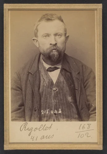 Rigollet. Alexandre. 41 ans, né dans le Loir-et-Cher. Terrassier. Anarchiste. by Alphonse Bertillon, photograph, 1894
