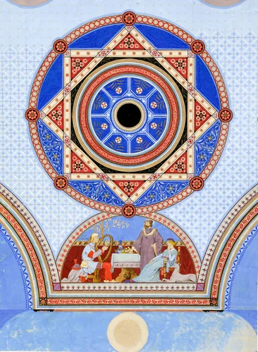 Ottawa Opera House, Ottawa, Illinois, Wall Stencil Design by Peter Bonnett Wight, drawing, 1875