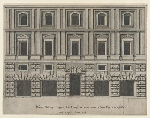 Stazzi Palace, from "Speculum Romanae Magnificentiae" by anonymous, print, 1549